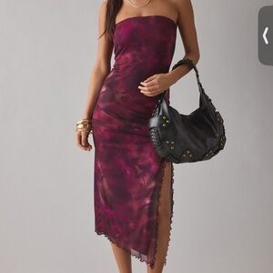 Urban Outfitters Strapless Dress in Deep Purple